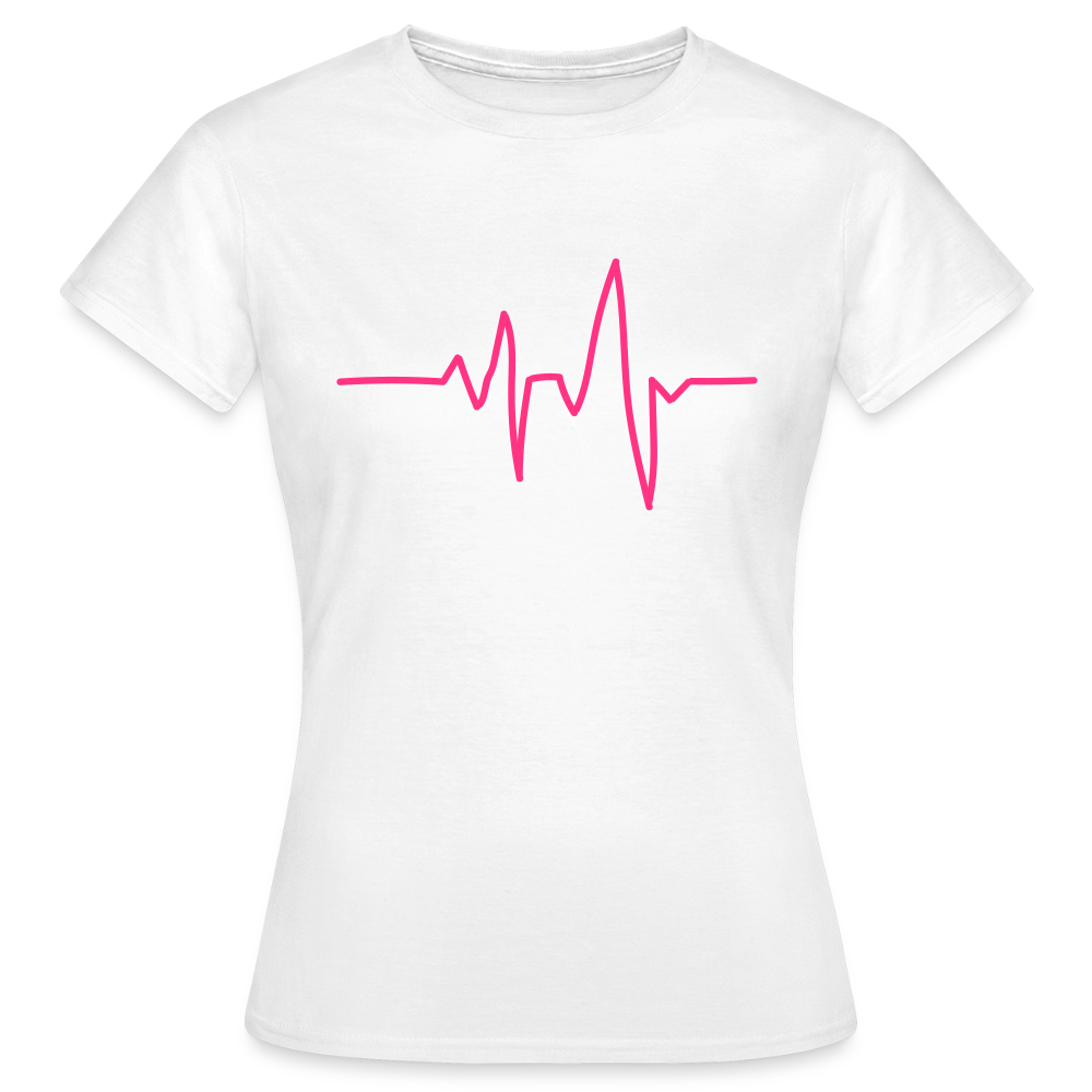 T-shirt Femme_peace_rose_coeur - blanc