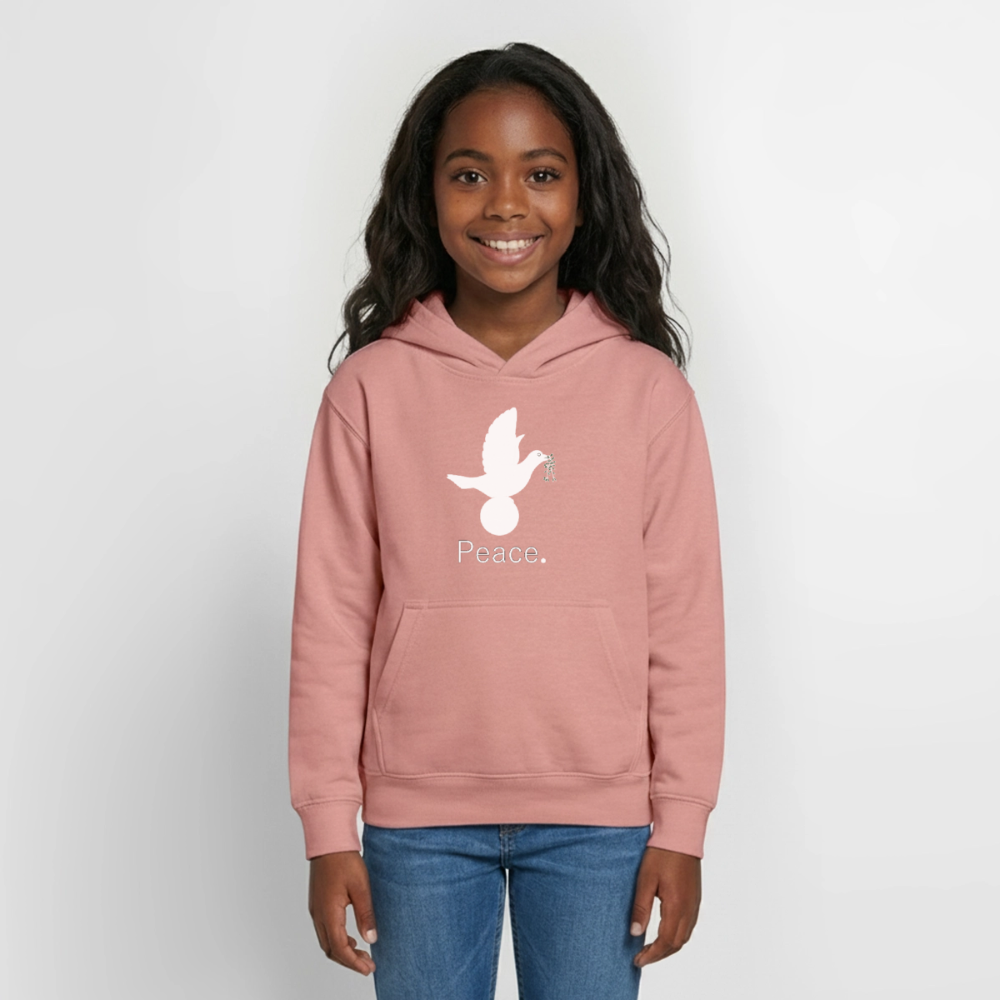 Sweat à capuche Ado_peaceblanc - rose poudré