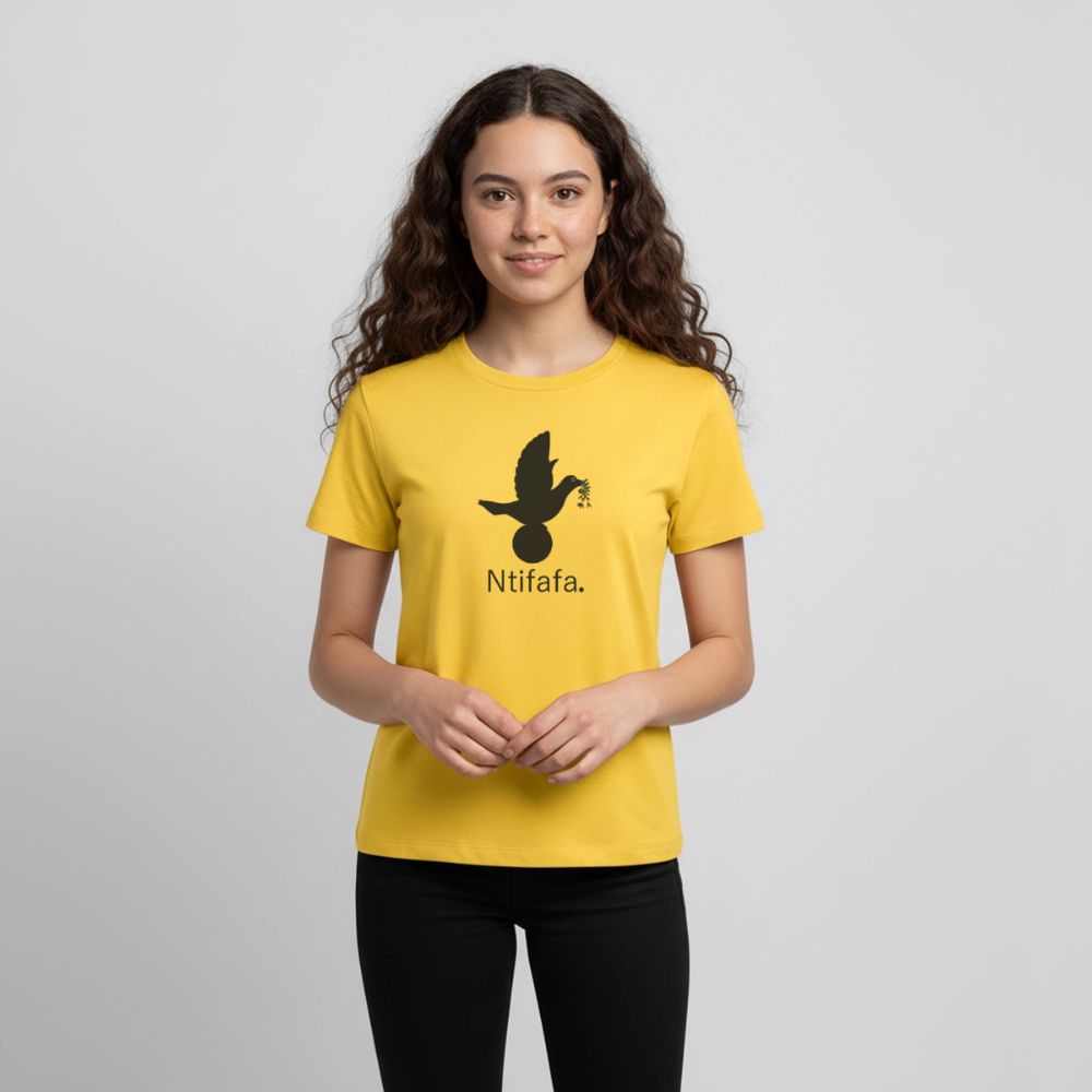 T-shirt Premium Ado Ntifafa noir - Lusoquot - jaune soleil