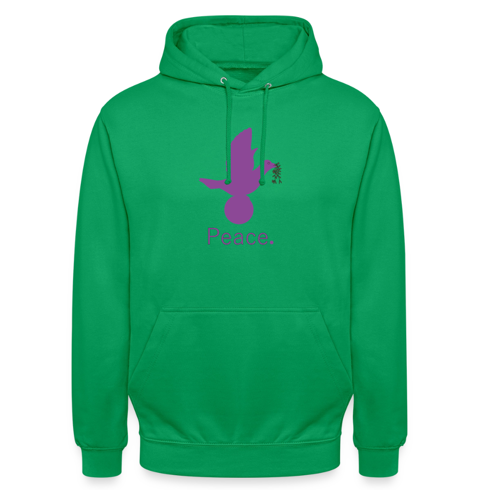 Sweat-shirt à capuche unisexe Peace mauve Lusoquot - vert