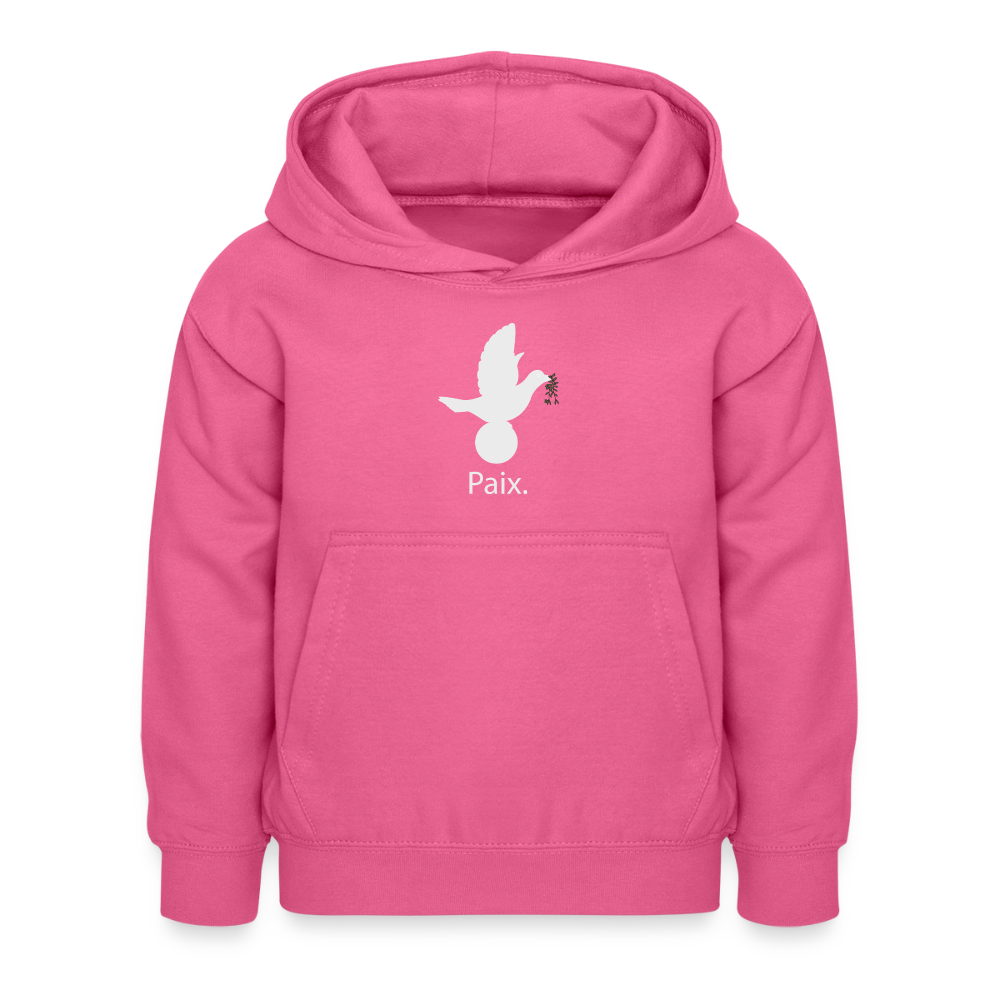Sweat à capuche Enfant Paix blanc - Lusoquot - rose