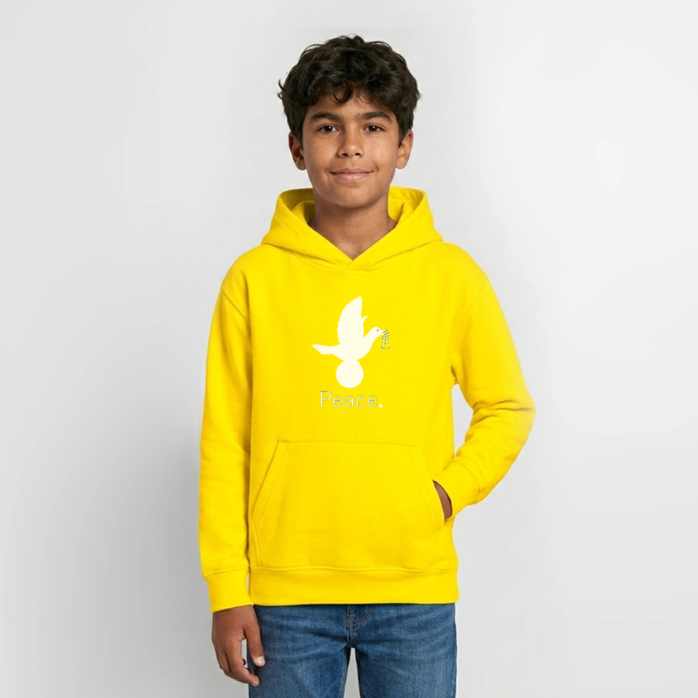 Sweat à capuche Ado_peaceblanc - jaune