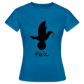 T-shirt Femme Paix noir - Lusoquot - bleu saphir antique chiné