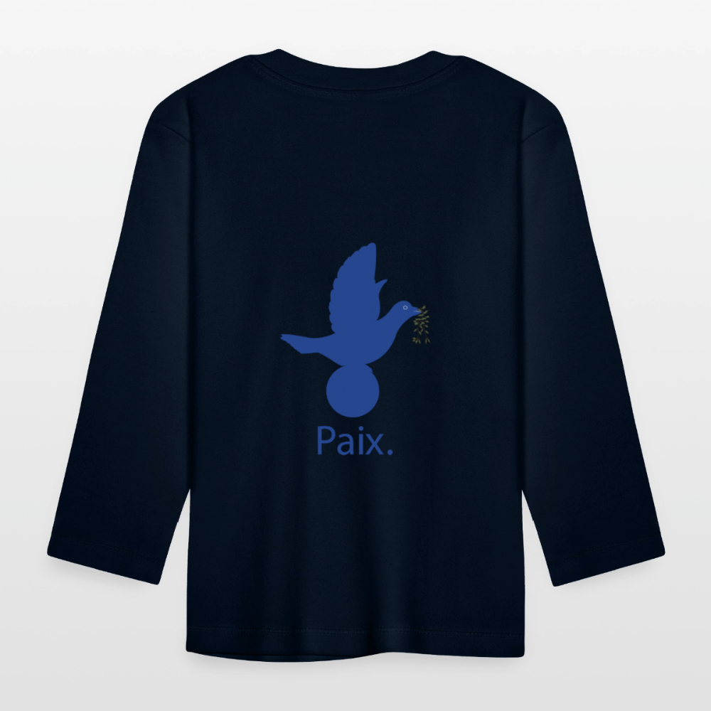 T-shirt manches longues Bébé anniversaire 1 an Paix bleu - Lusoquot - marine