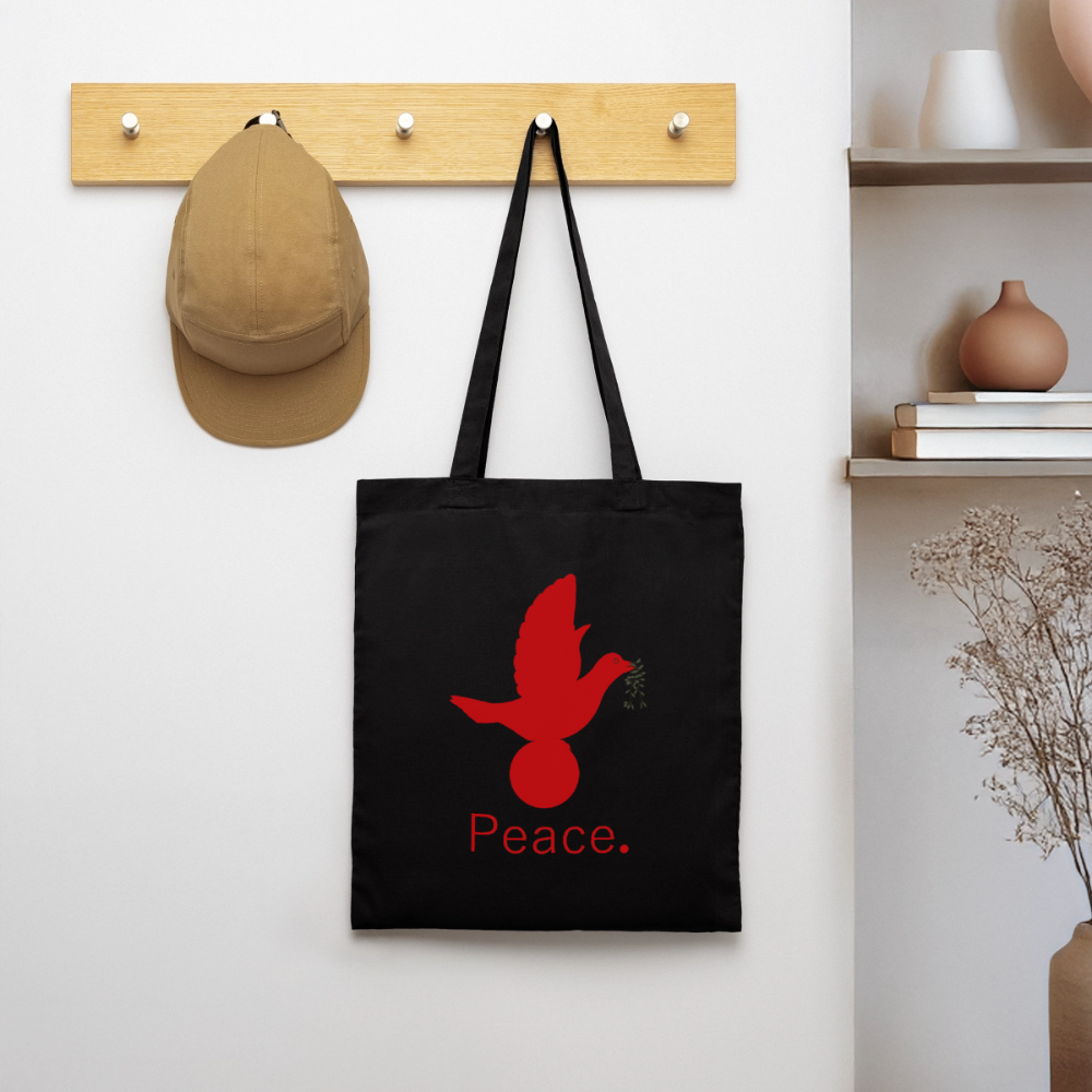Tote Bag Peace rouge - Lusoquot - noir