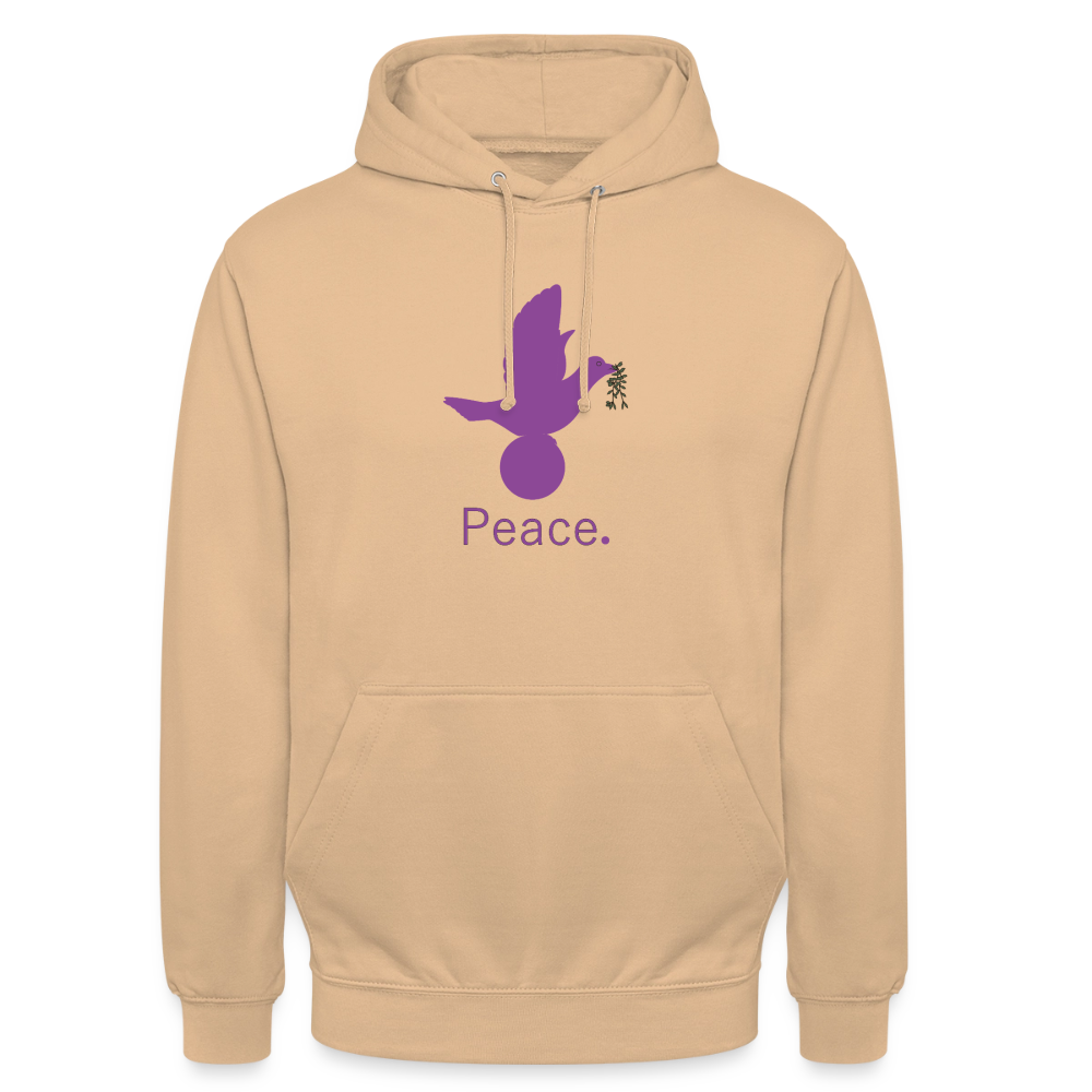 Sweat-shirt à capuche unisexe Peace mauve Lusoquot - pêche