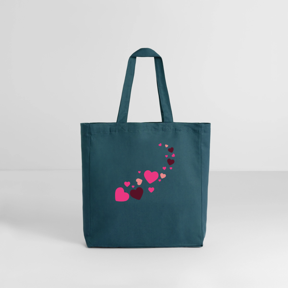 Tote bag Stanley/Stella Midweight recyclé Coeur Peace rose - Lusoquot - bleu pétrole foncé