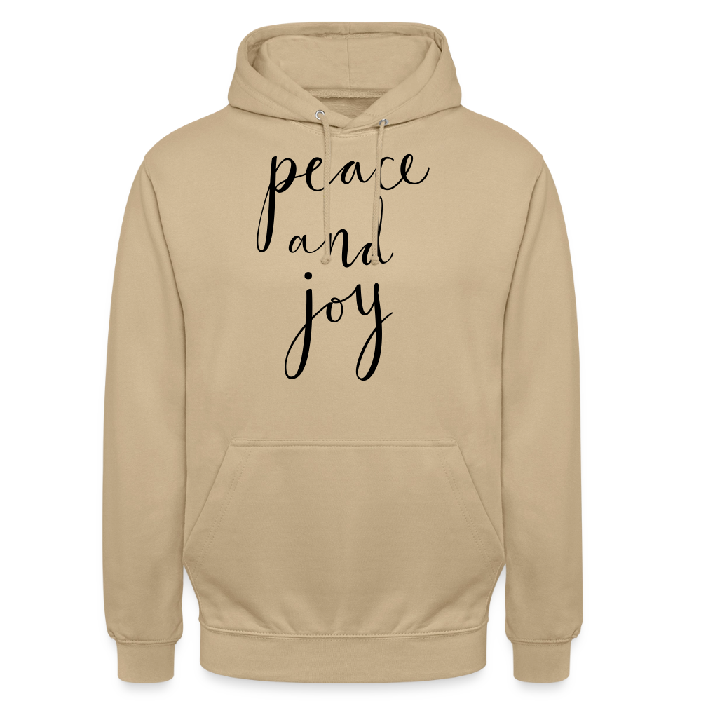 Sweat-shirt à capuche unisexe_peace_noir_peaceandjoy - beige