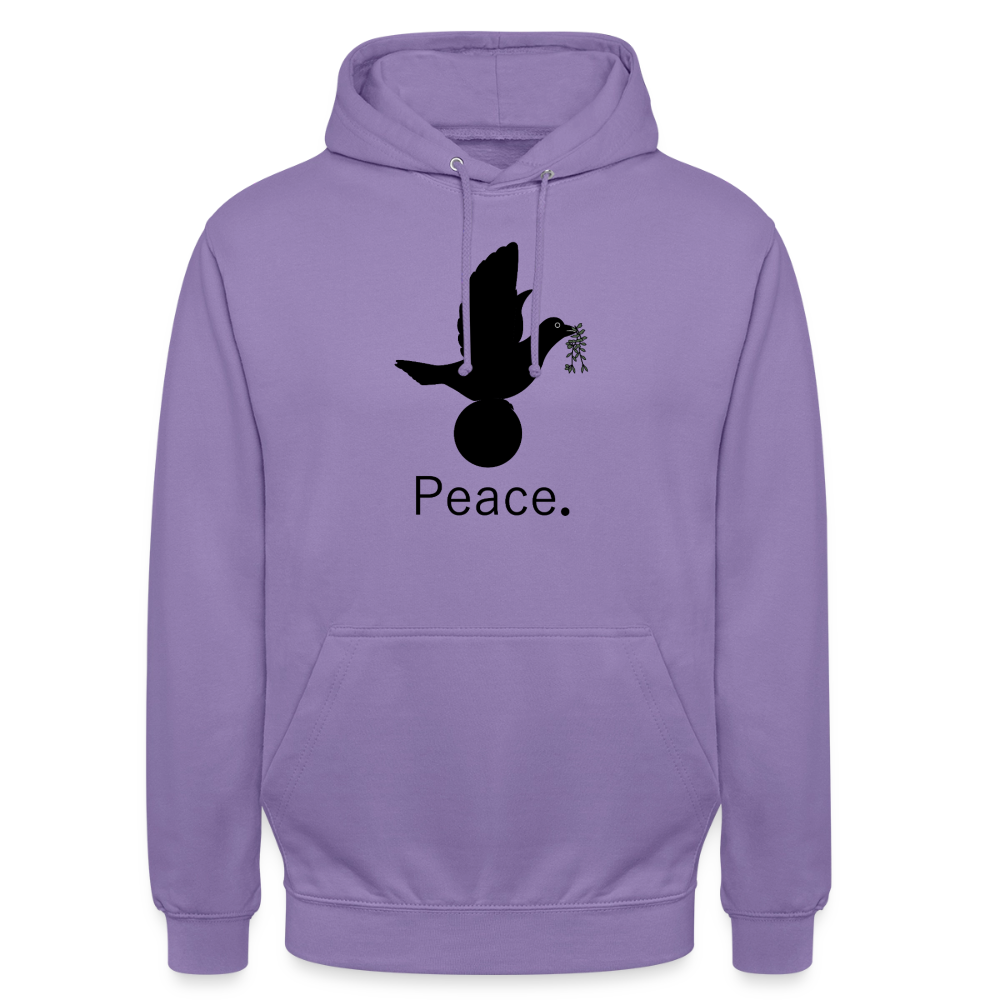 Sweat-shirt à capuche unisexe Peace noir Lusoquot - lavande