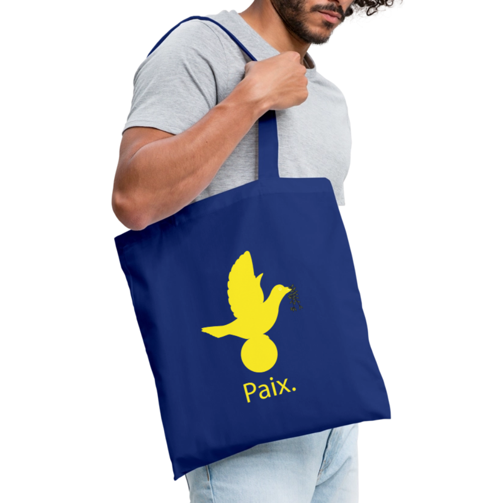 Tote Bag Paix jaune - Lusoquot - bleu royal