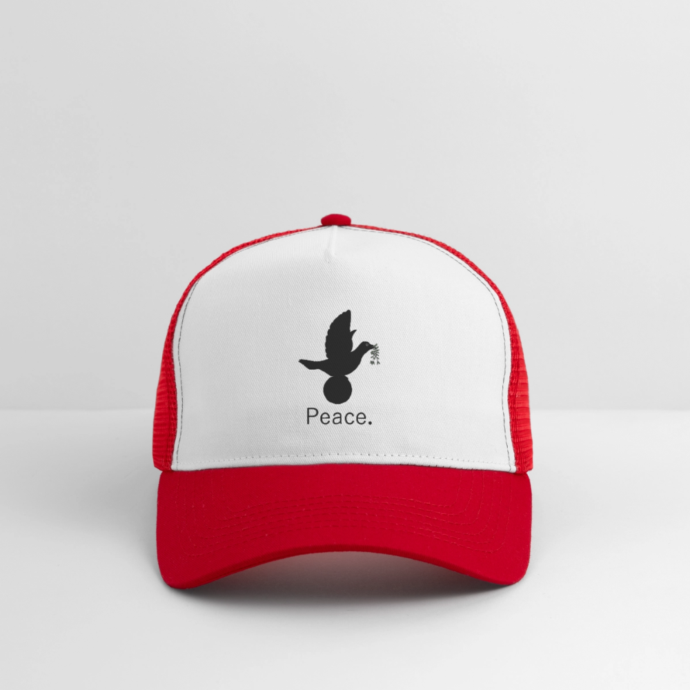 Trucker Cap_peaceblack - blanc/rouge