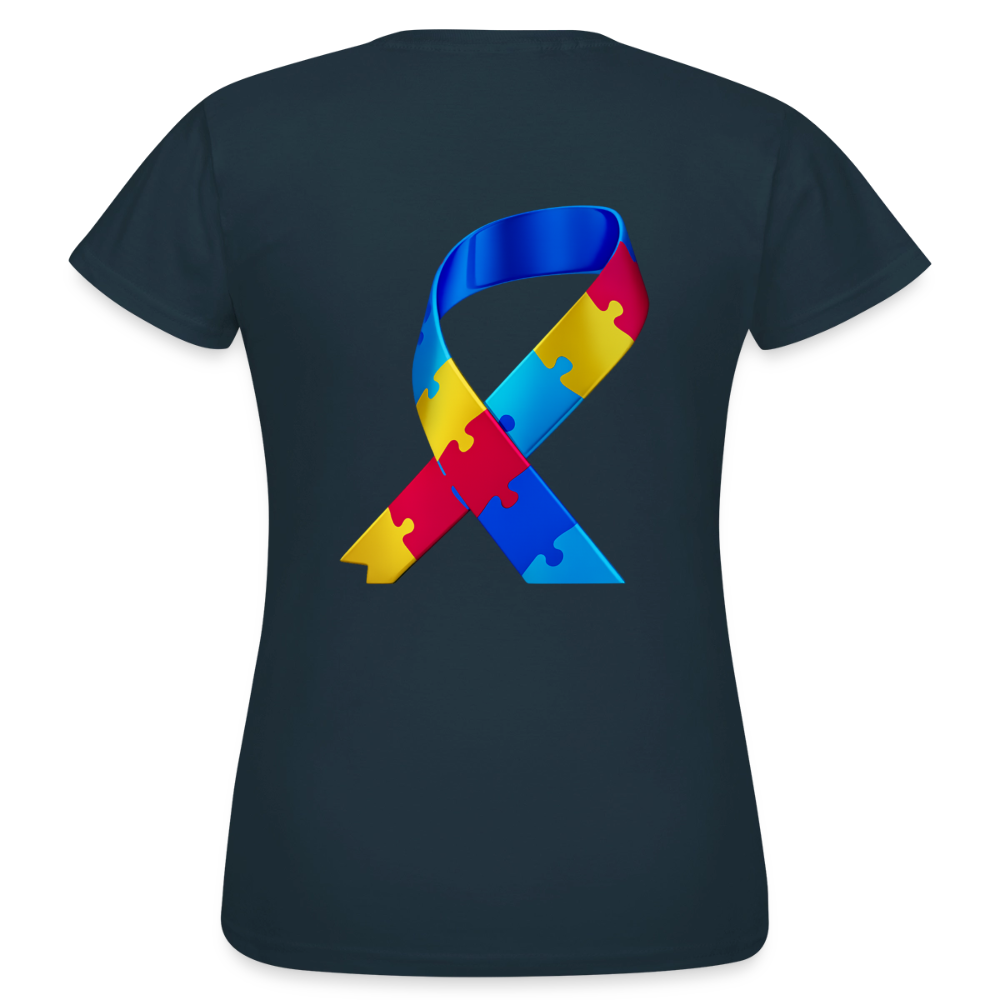 T-shirt Femme-journeemondiale trisomie 21 Peace jaune - marine