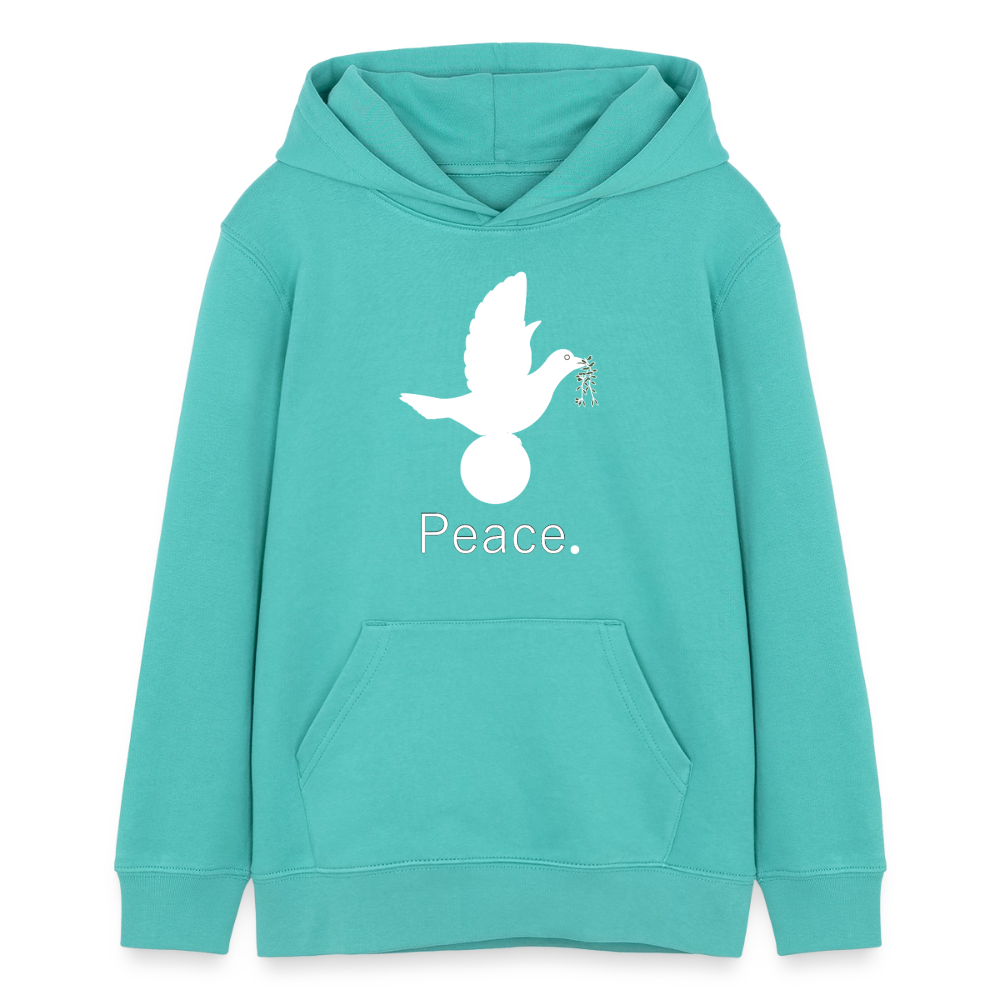 Sweat à capuche bio Mini Cruiser Stanley/Stella Ado_peaceblanc - bleu piscine