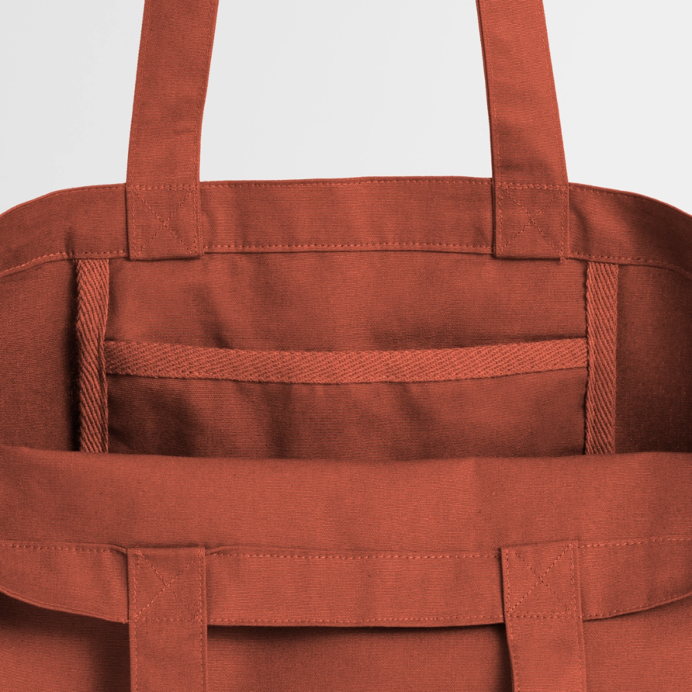 Tote bag Stanley/Stella Midweight recyclé Coeur Peace rose - Lusoquot - terracotta