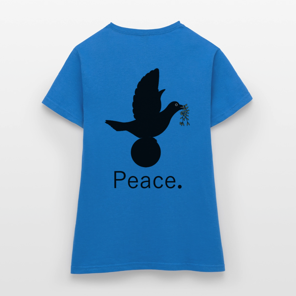 T-shirt Femme I love you to moon and back Peace noir - Lusoquot - bleu royal