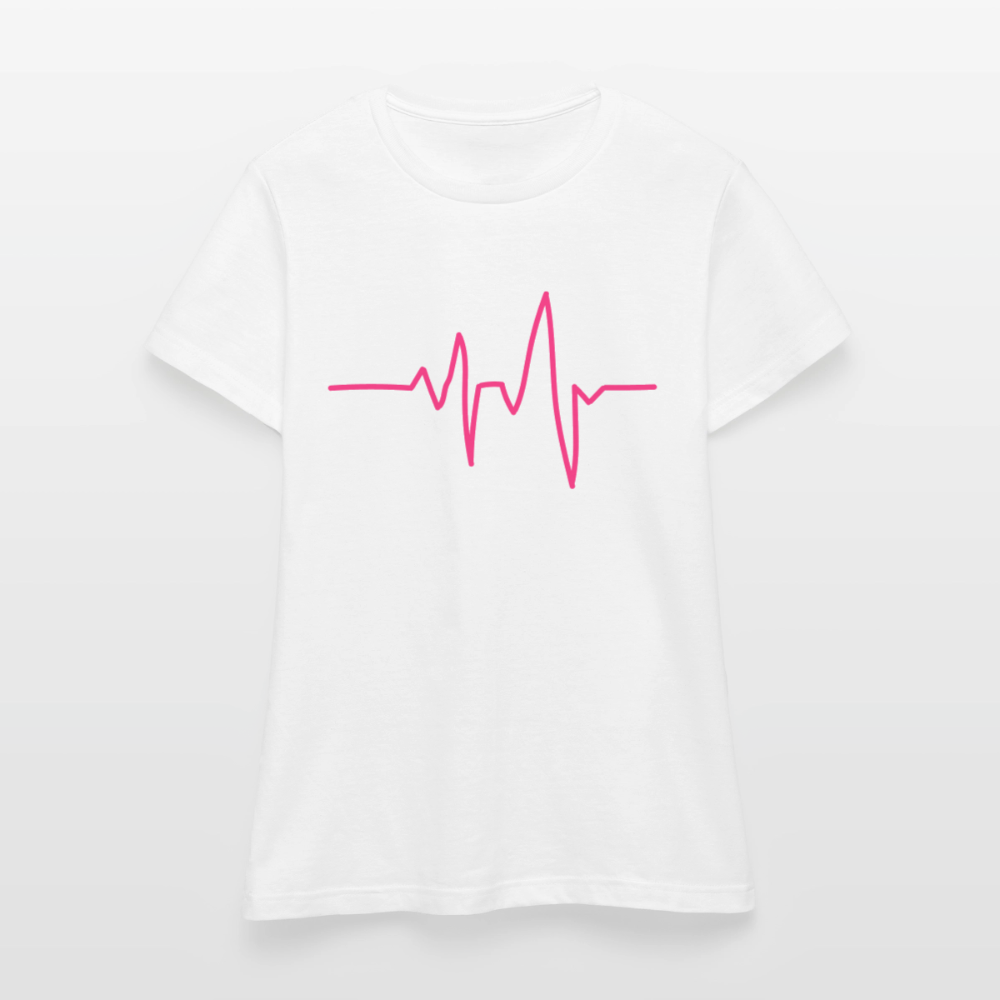 T-shirt Femme_peace_rose_coeur - blanc