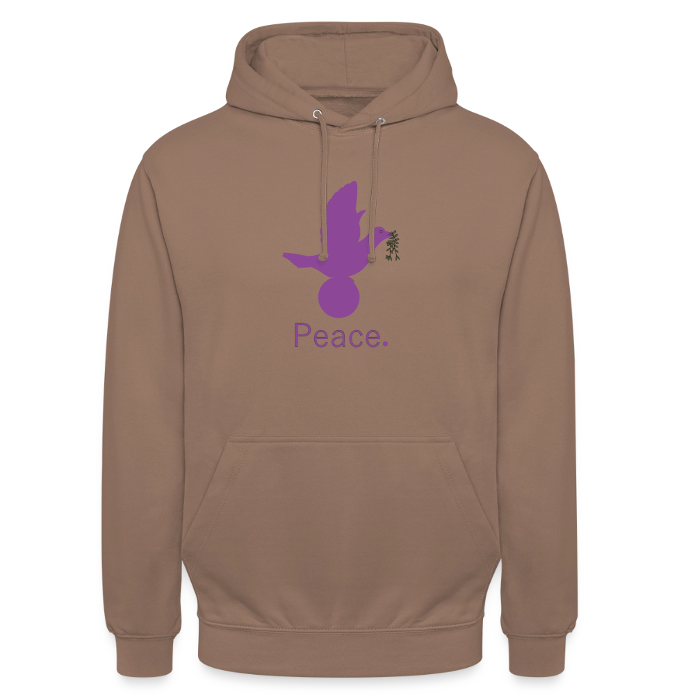 Sweat-shirt à capuche unisexe Peace mauve Lusoquot - moka