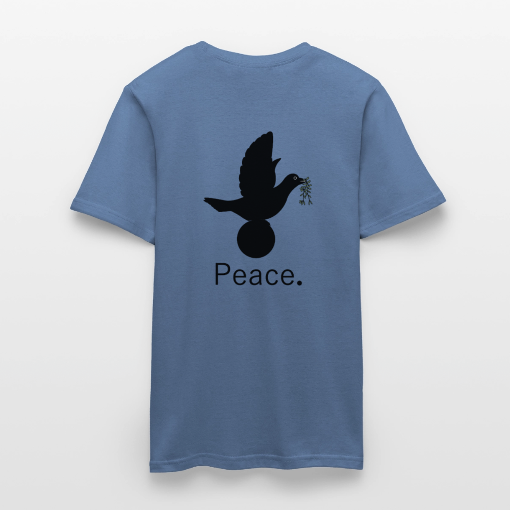 Men's T-Shirt_peace_noir - dove blue 