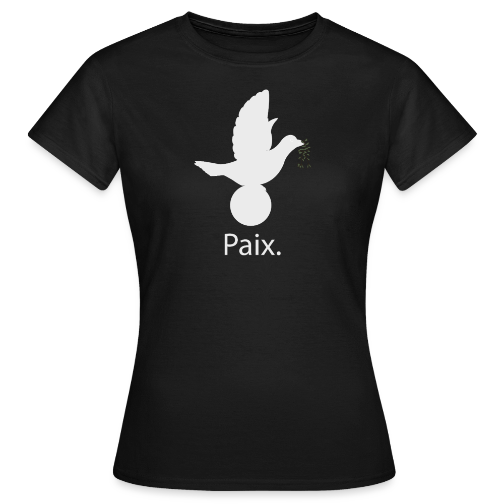 T-shirt Femme Paix blanc - Lusoquot - noir