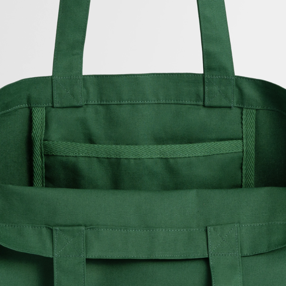 Tote bag Stanley/Stella Midweight recyclé_peacerouge_fleurlarose - vert bouteille