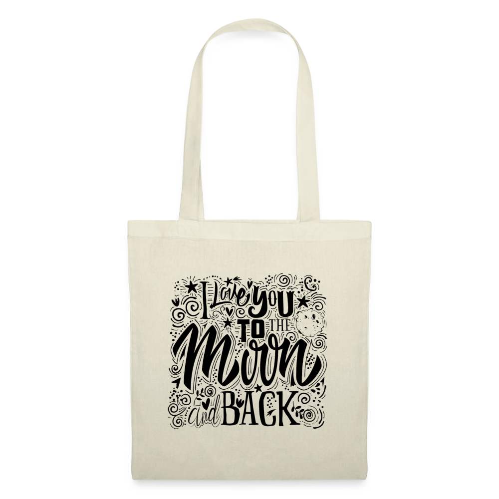 Tote Bag  I love you to moon and back Shaanti noir - Lusoquot - nature