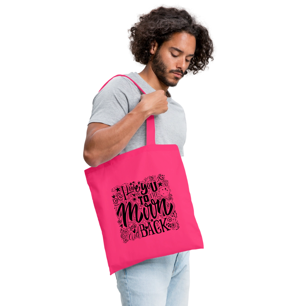 Tote Bag I love you to moon and back Peace noir - Lusoquot - rose azalée