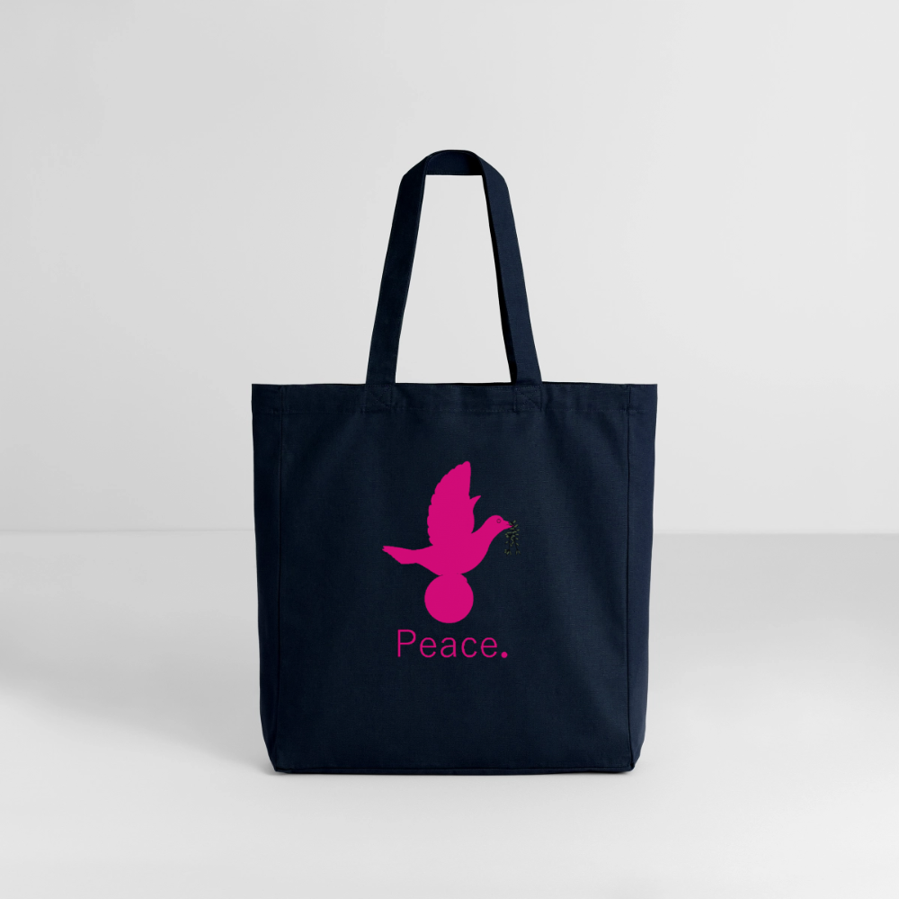 Tote bag Stanley/Stella Midweight recyclé Coeur Peace rose - Lusoquot - marine