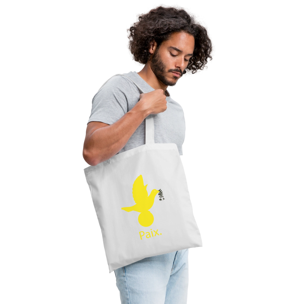 Tote Bag Paix jaune - Lusoquot - blanc