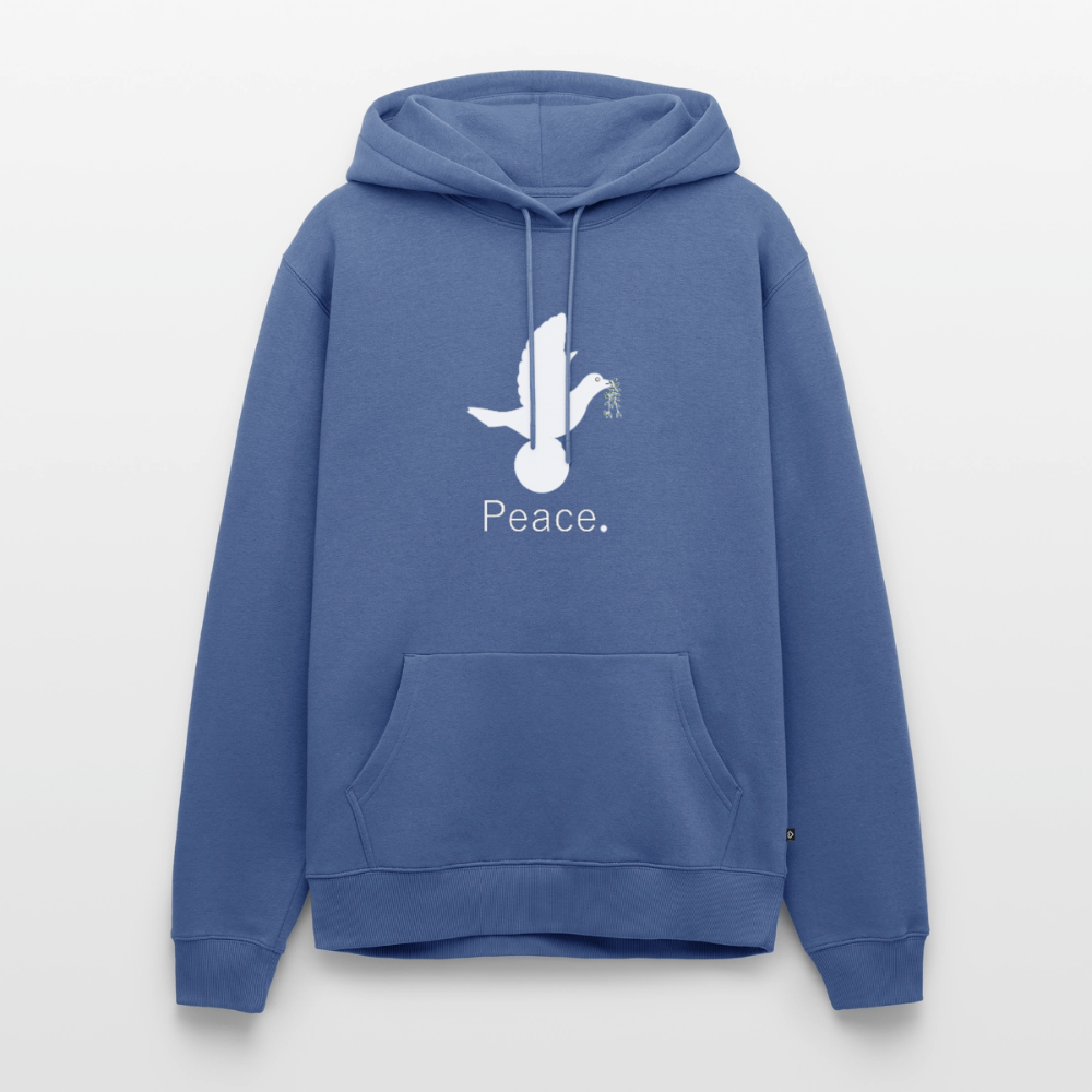Sweat-shirt à capuche Premium pour hommes peace blanc - Lusoquot - bleu pigeon