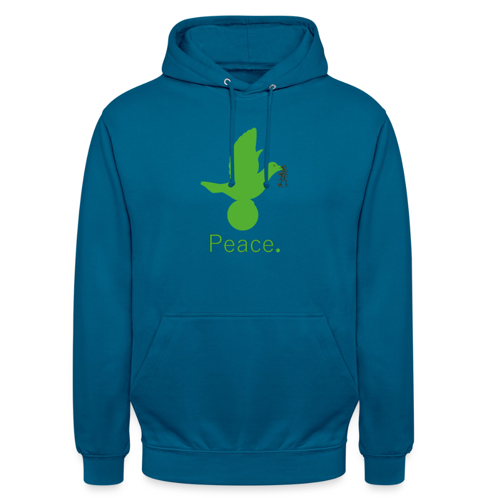 Sweat-shirt à capuche unisexe Peace vert Lusoquot - bleu profond 
