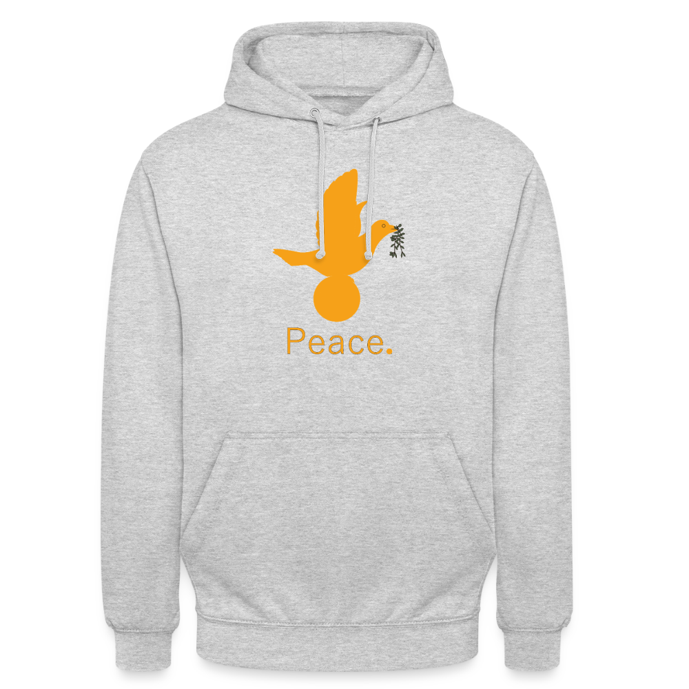 Sweat-shirt à capuche unisexe Peace. orange Lusoquot - gris clair chiné