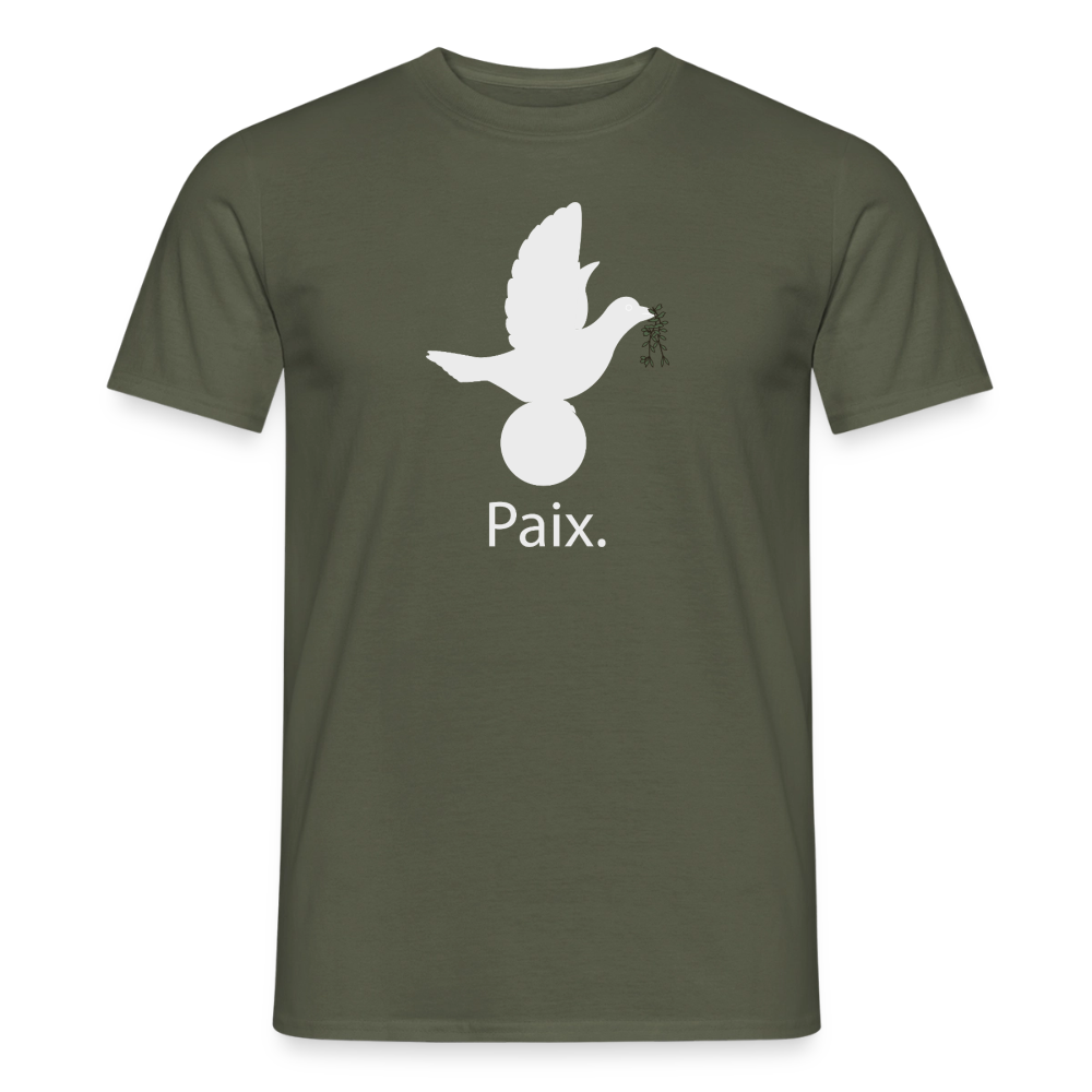 T-shirt Homme Paix blanc - Lusoquot - vert militaire