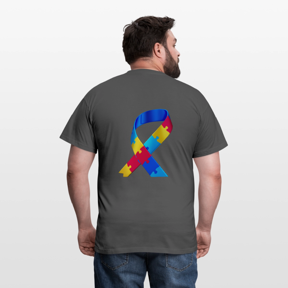 T-shirt Homme -journeemondiale trisomie 21 mars- Peace jaune - charbon