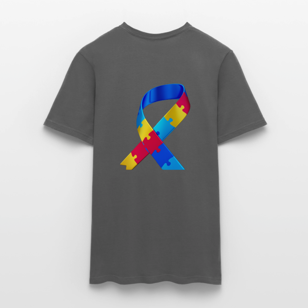 T-shirt Homme -journeemondiale trisomie 21 mars- Peace jaune - charbon