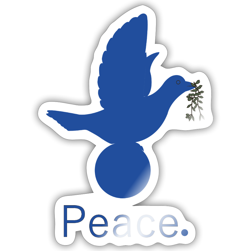 Autocollant_peacebleu - blanc brillant