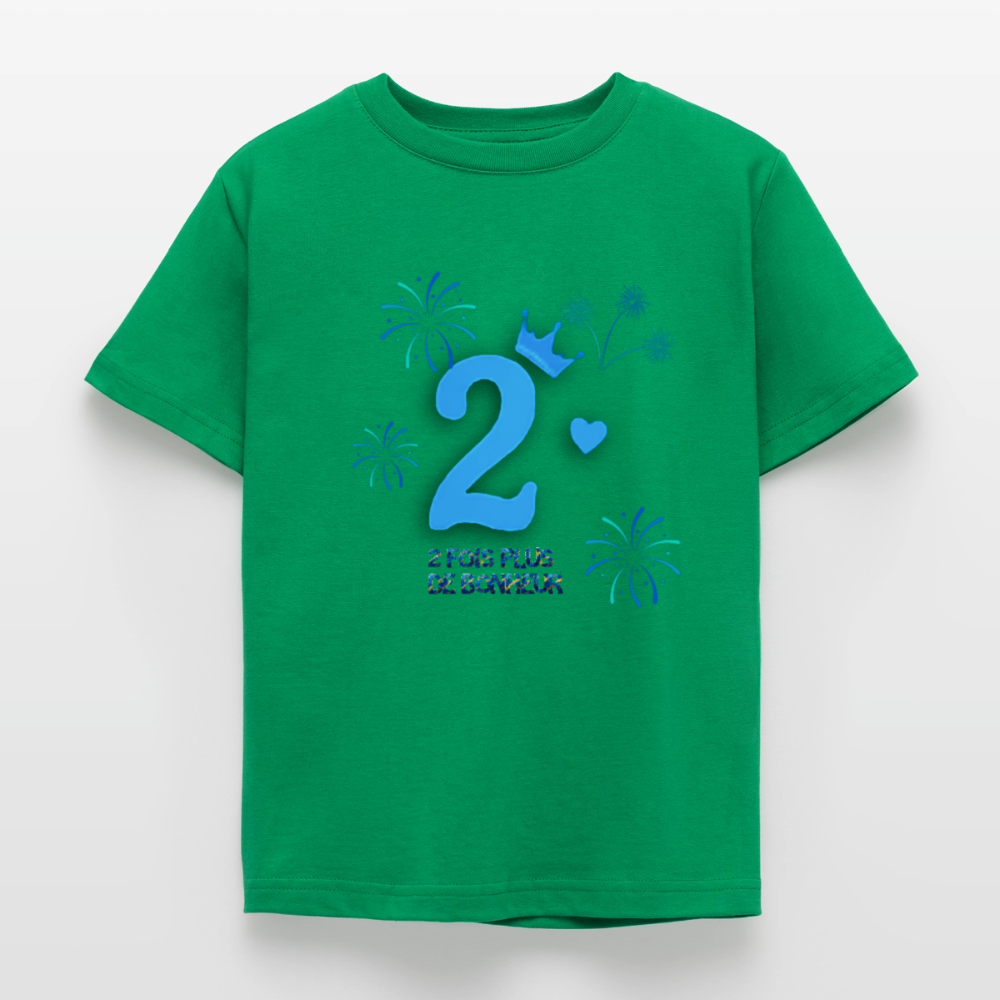 T-shirt Enfant anniversaire 2 ans Lapè bleu - Lusoquot - vert