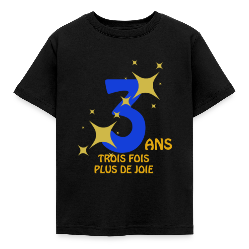 T-shirt Enfant anniversaire Lapè bleu - Lusoquot - noir