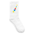 Chaussettes de tennis Trisomie 21  Paix jaune - Lusoquot - blanc