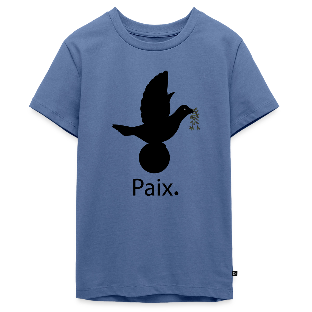 T-shirt Premium Ado Paix noir - Lusoquot - bleu pigeon