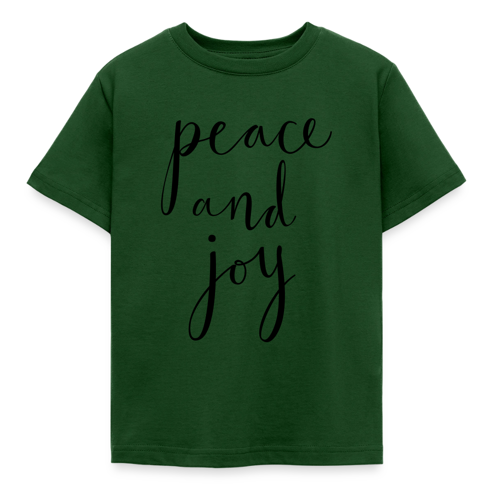 T-shirt Enfant_peaceandjoy_peace_noir - vert forêt