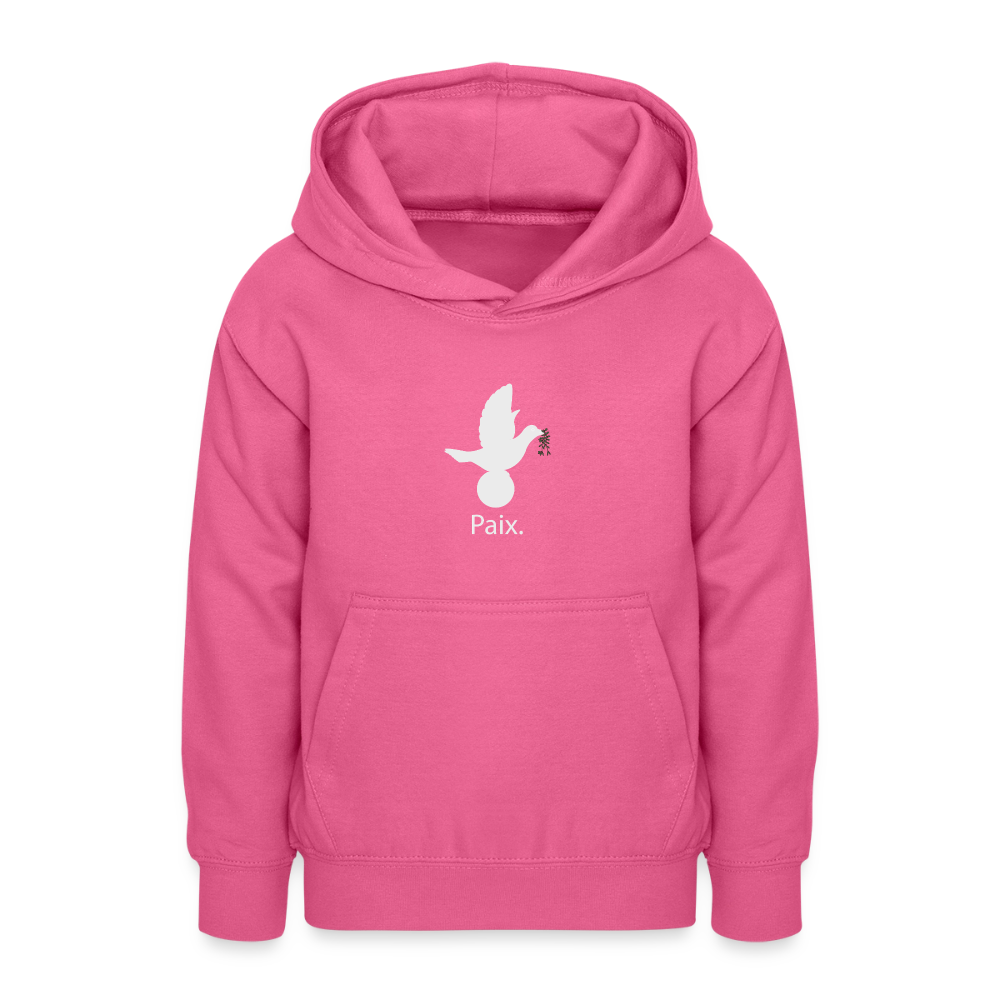 Sweat à capuche Ado Paix blanc - Lusoquot - rose