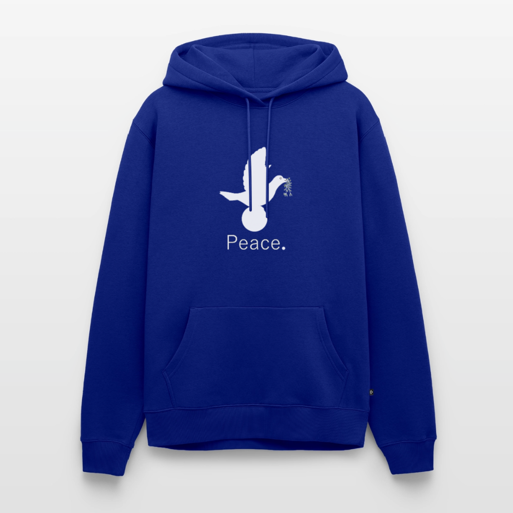Sweat-shirt à capuche Premium pour hommes peace blanc - Lusoquot - bleu roi