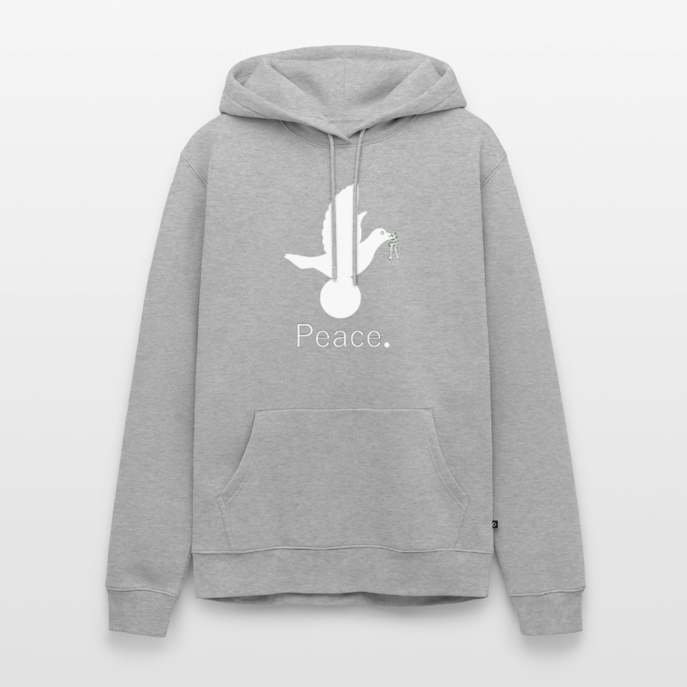 Sweat-shirt à capuche Premium pour hommes_peace_blanc - gris chiné