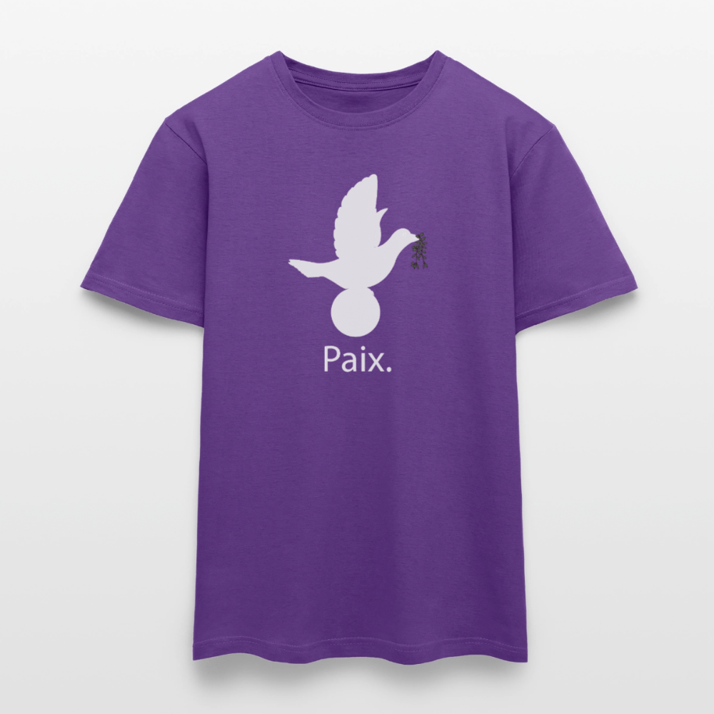 T-shirt Homme Paix blanc - Lusoquot - violet