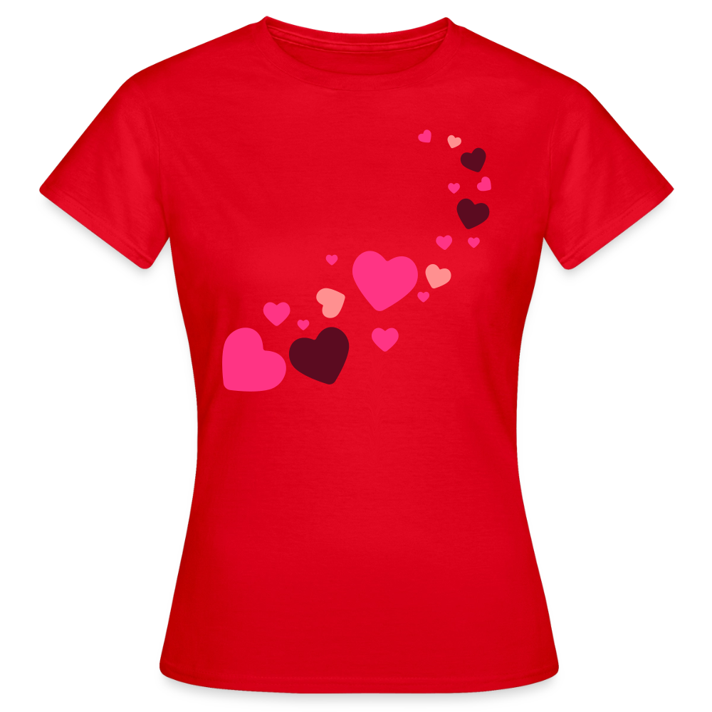 T-shirt Femme coeur Peace rose  - Lusoquot - rouge