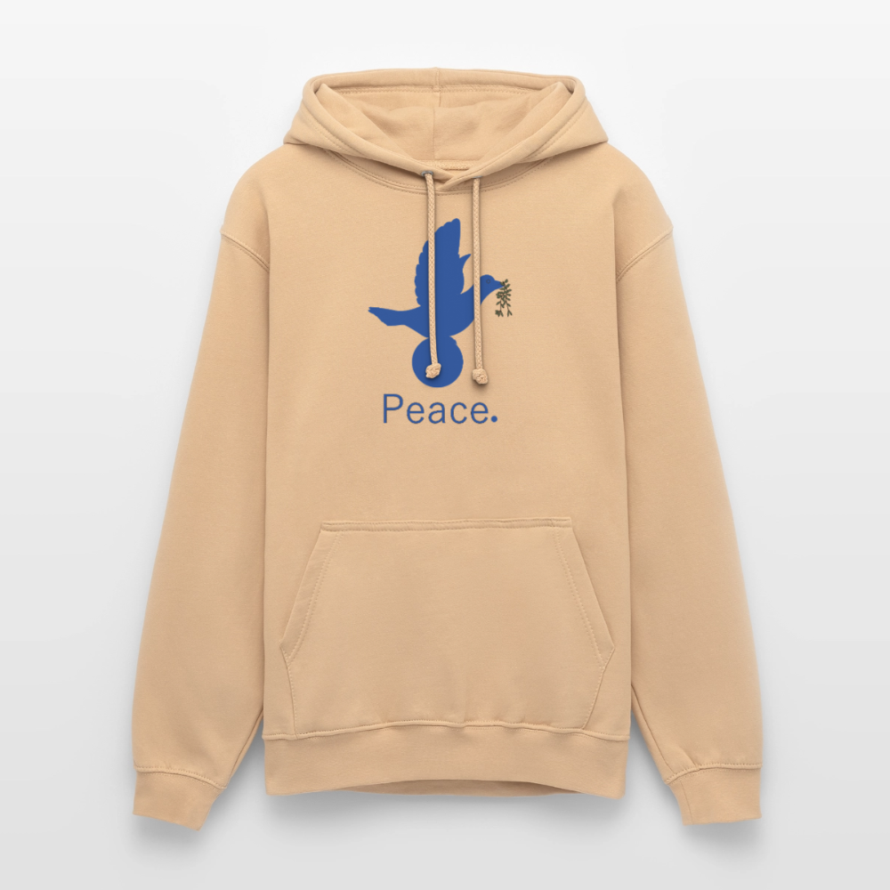 Sweat-shirt à capuche unisexe Peace bleu - pêche
