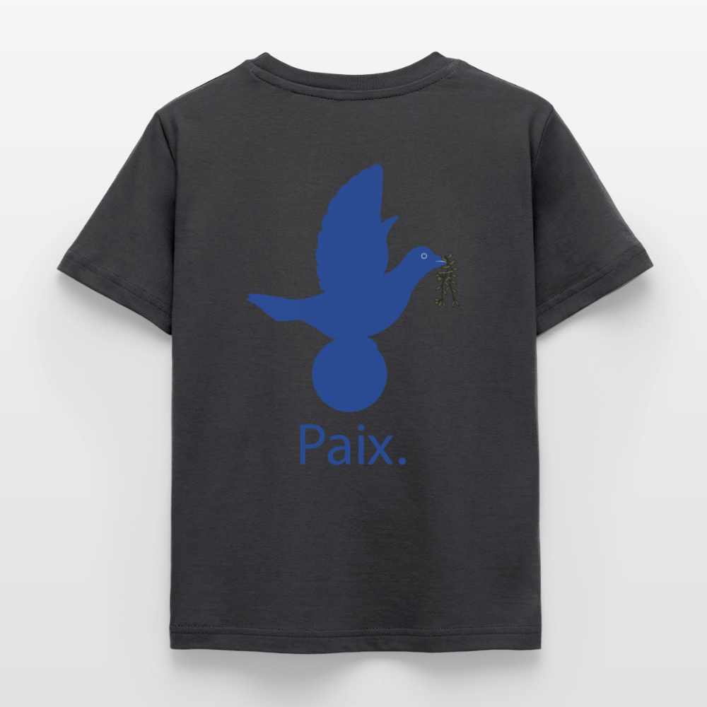 T-shirt Enfant anniversaire 3 ans  Paix bleu - Lusoquot - charbon
