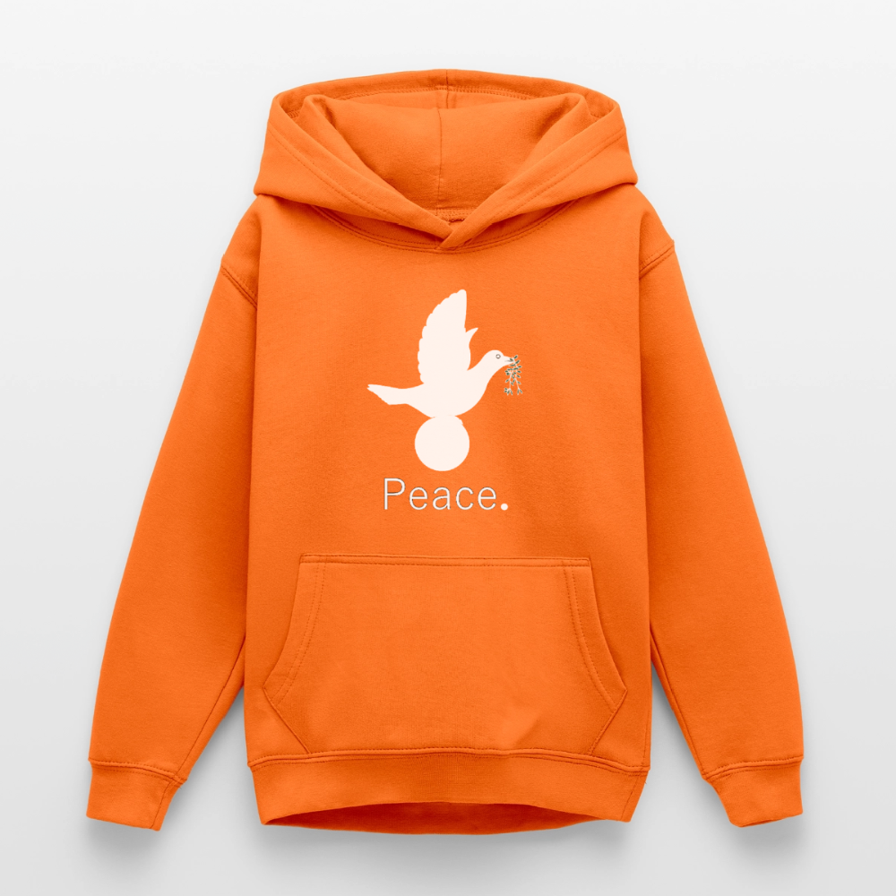 Sweat à capuche Ado_peaceblanc - orange