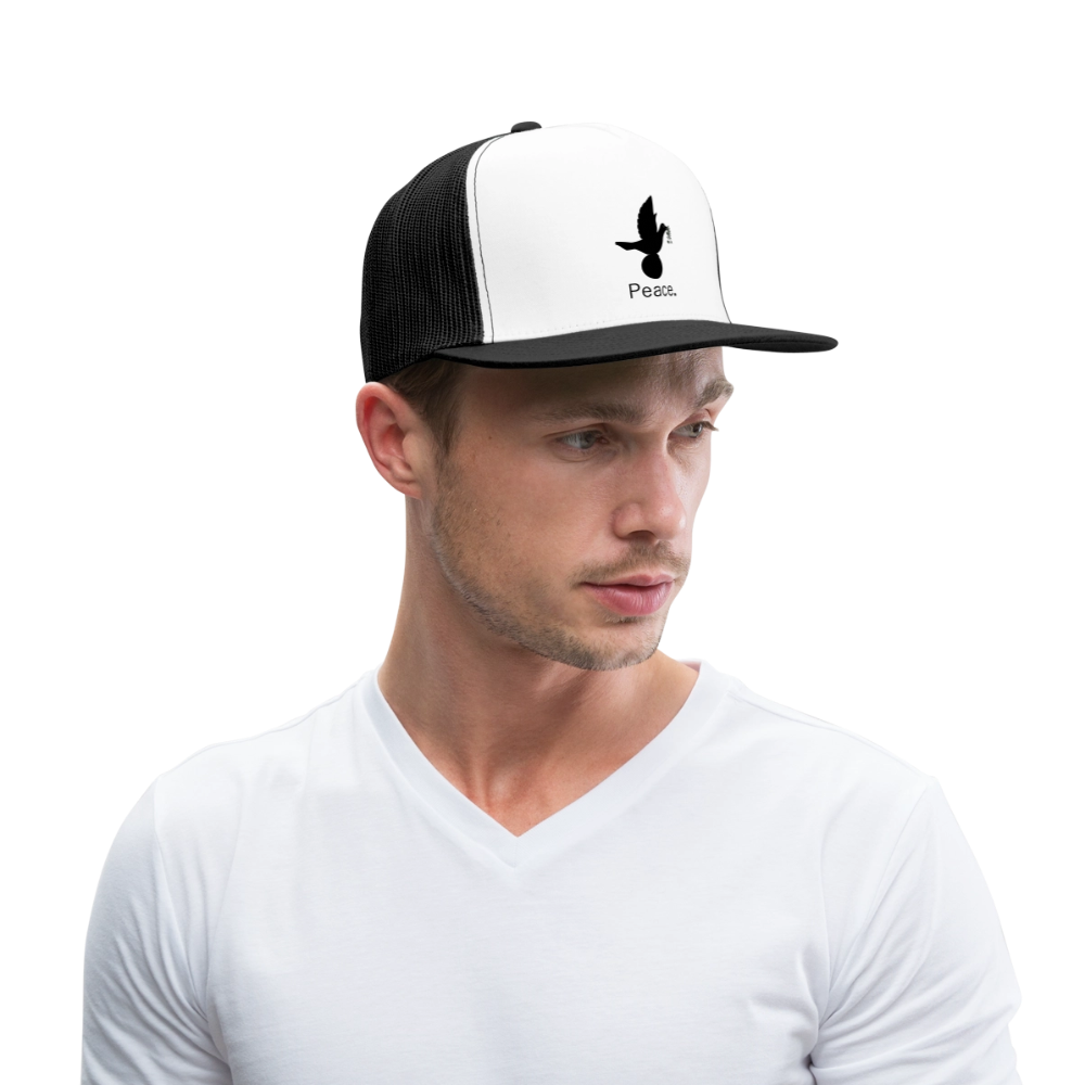 Trucker Cap_peaceblack - blanc/noir