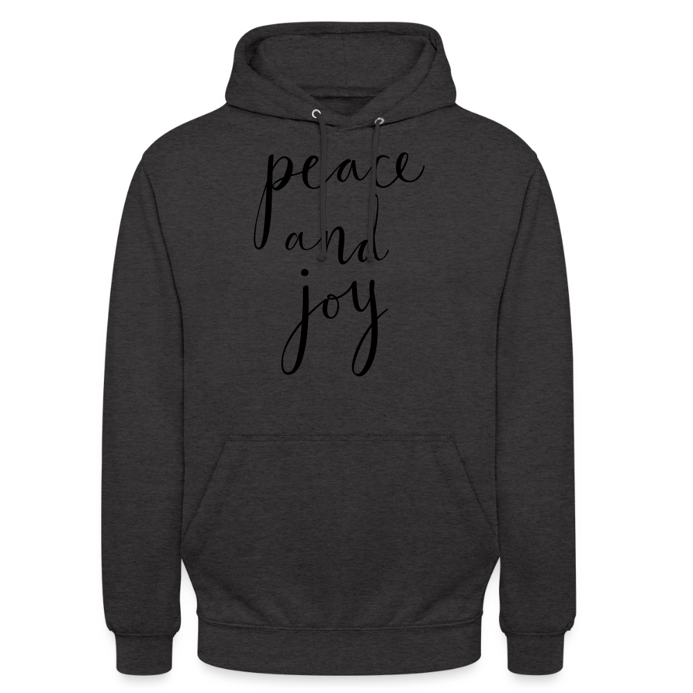 Sweat-shirt à capuche unisexe_peace_noir_peaceandjoy - charbon